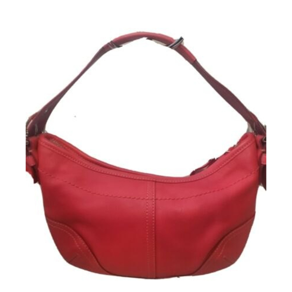 Coach Fuchsia Leather Curved Shoulder Bag Hobo Bag Spring/Summer Bag/ Purse